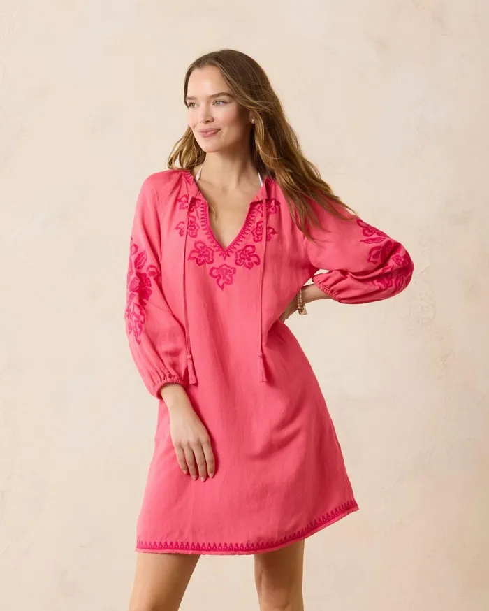 Tommy Bahama St Lucia Embroidered Coverup Dress Coral Coast Women Dresses Tommy Bahama St Lucia Embroidered Coverup Dress Coral Coast Women Dresses