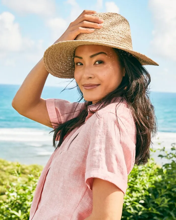 Tommy Bahama UltraBraid Fold Back Bow Hat Leopard Women Hats and Caps