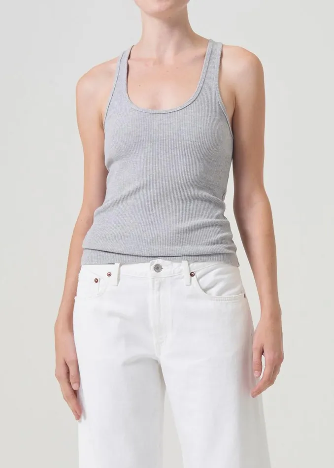 Tops and Bodysuits Women Agolde Bianca Tank In Grey Heather