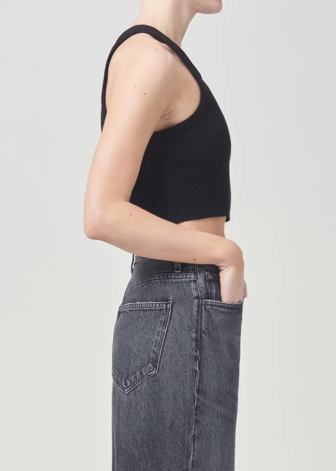 Tops and Bodysuits Women Agolde Cropped Bailey Tank In Black