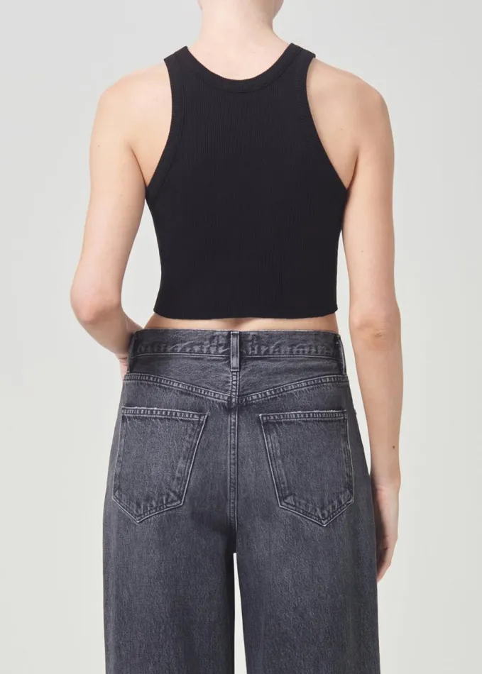 Tops and Bodysuits Women Agolde Cropped Bailey Tank In Black