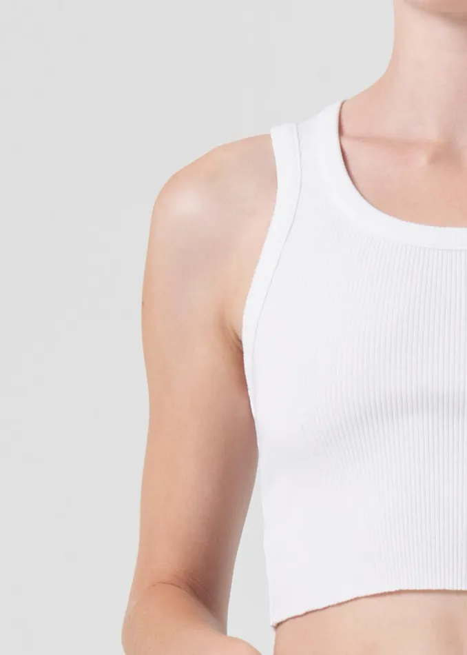 Tops and Bodysuits Women Agolde Cropped Poppy Tank In White