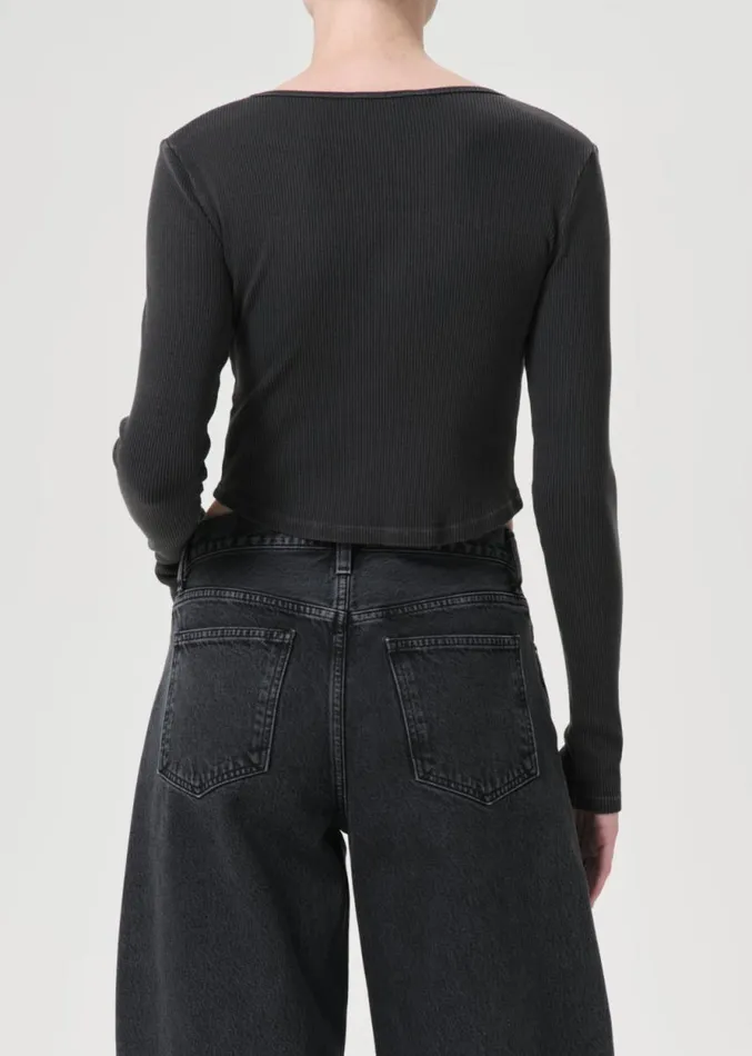 Tops and Bodysuits Women Agolde Nova Long Sleeve Tee In Marker