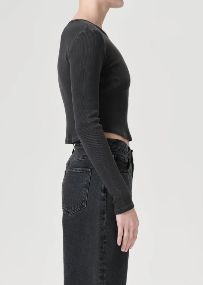 Tops and Bodysuits Women Agolde Nova Long Sleeve Tee In Marker