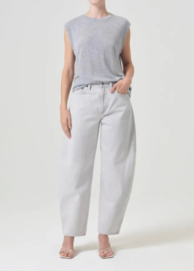 Tops and Bodysuits Women Agolde Raya Muscle Tee In Grey Heather