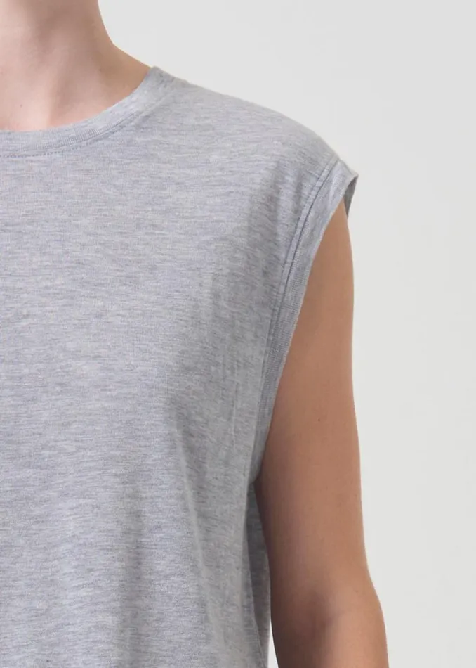 Tops and Bodysuits Women Agolde Raya Muscle Tee In Grey Heather