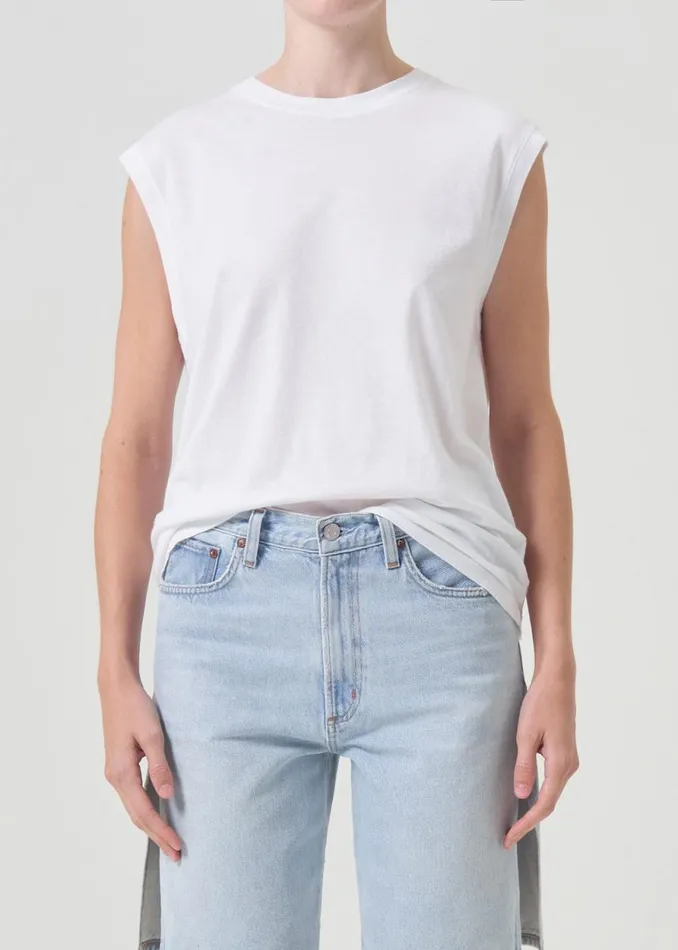 Tops and Bodysuits Women Agolde Raya Muscle Tee In White
