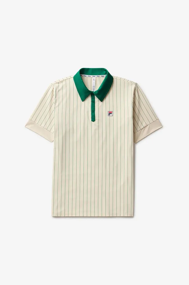 Tops and TShirts Men Fila Performance Iconic BB1 Polo 898 Angoragreen Jacket Pinstripe