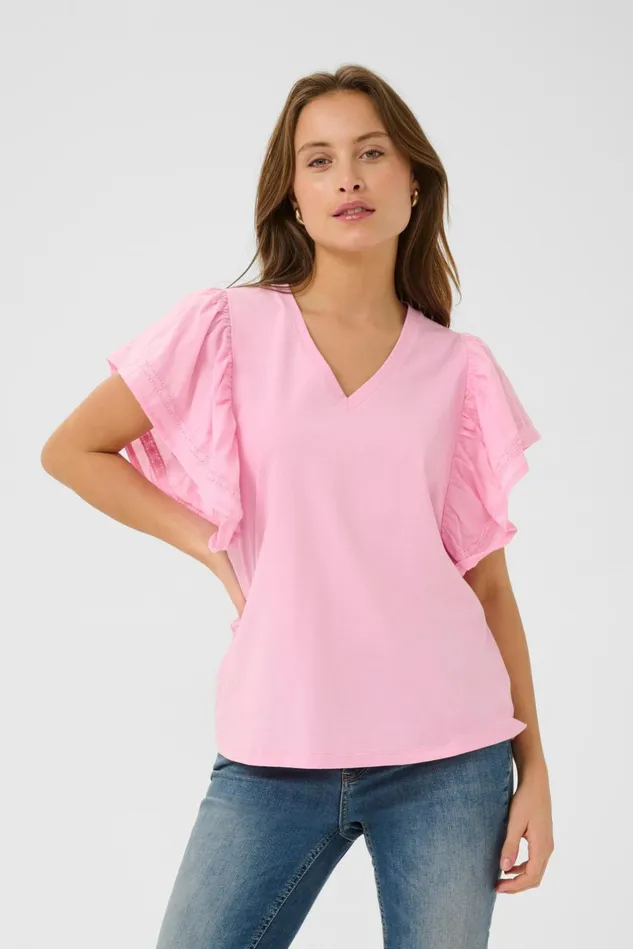 Tops and TShirts Women CULTURE CUaca Tshirt Lilac Sachet