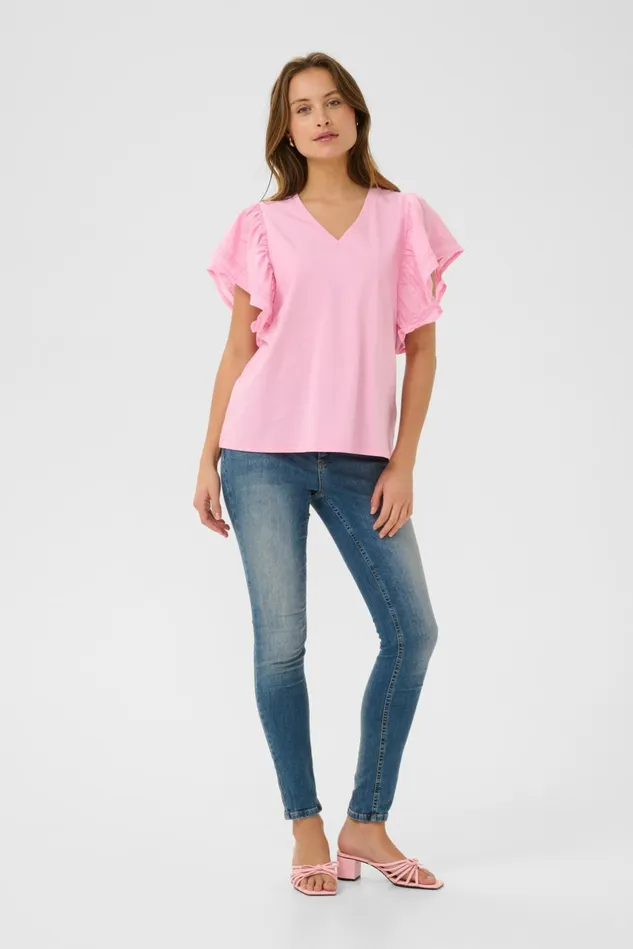 Tops and TShirts Women CULTURE CUaca Tshirt Lilac Sachet