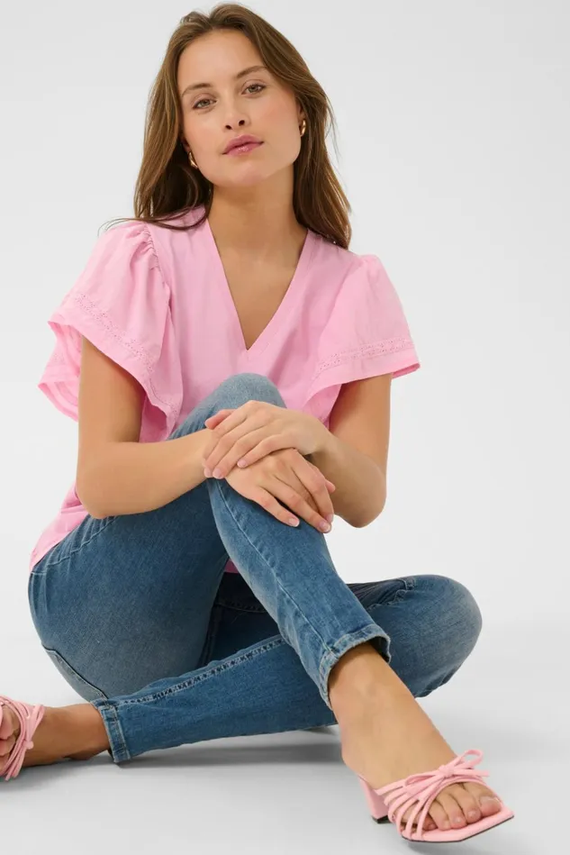Tops and TShirts Women CULTURE CUaca Tshirt Lilac Sachet