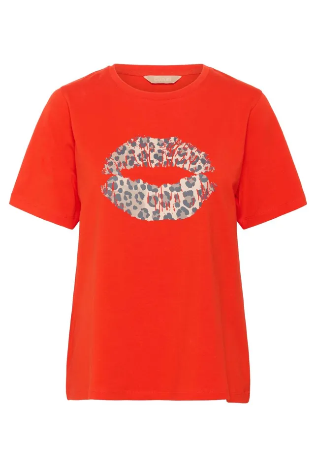 Tops and TShirts Women CULTURE CUnuga Tshirt Fiery Red