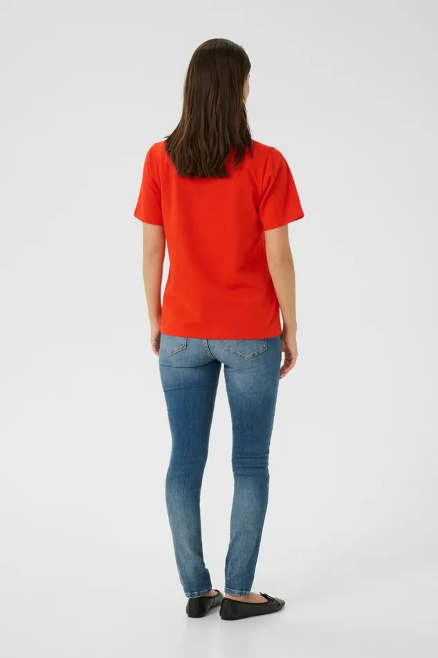 Tops and TShirts Women CULTURE CUnuga Tshirt Fiery Red