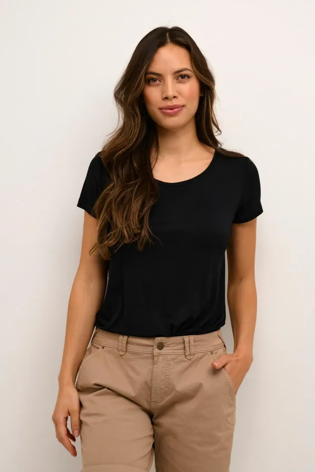 Tops and TShirts Women CULTURE CUpoppy Tshirt Black