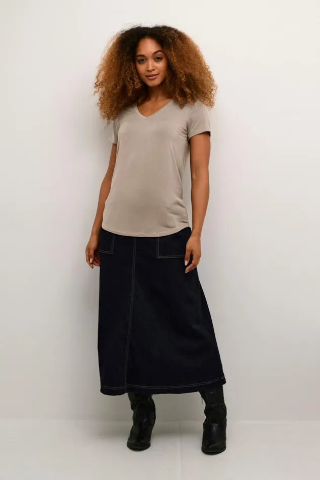 Tops and TShirts Women CULTURE CUpoppy Tshirt Timber Wolf