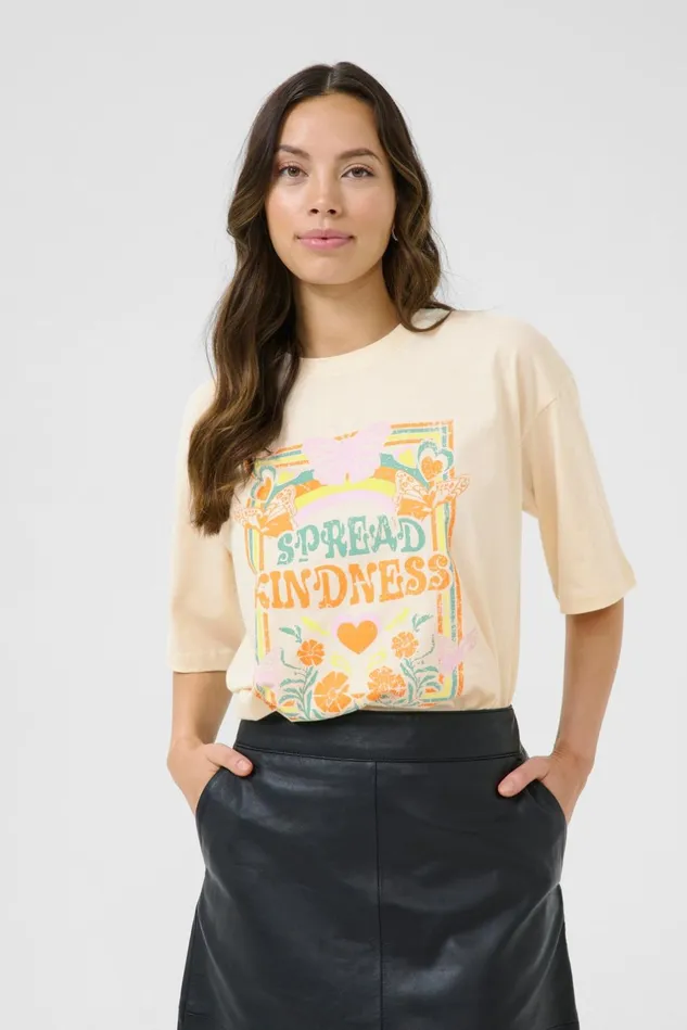 Tops and TShirts Women CULTURE CUreem Tshirt Whitecap