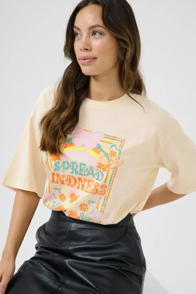Tops and TShirts Women CULTURE CUreem Tshirt Whitecap
