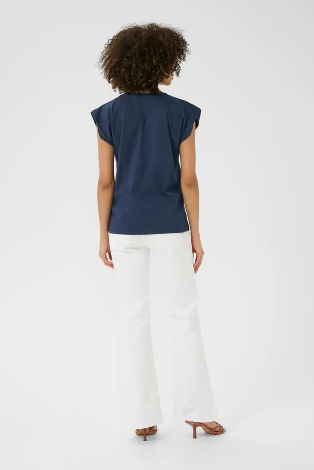 Tops and TShirts Women CULTURE CUroxy Tshirt Bluewhite