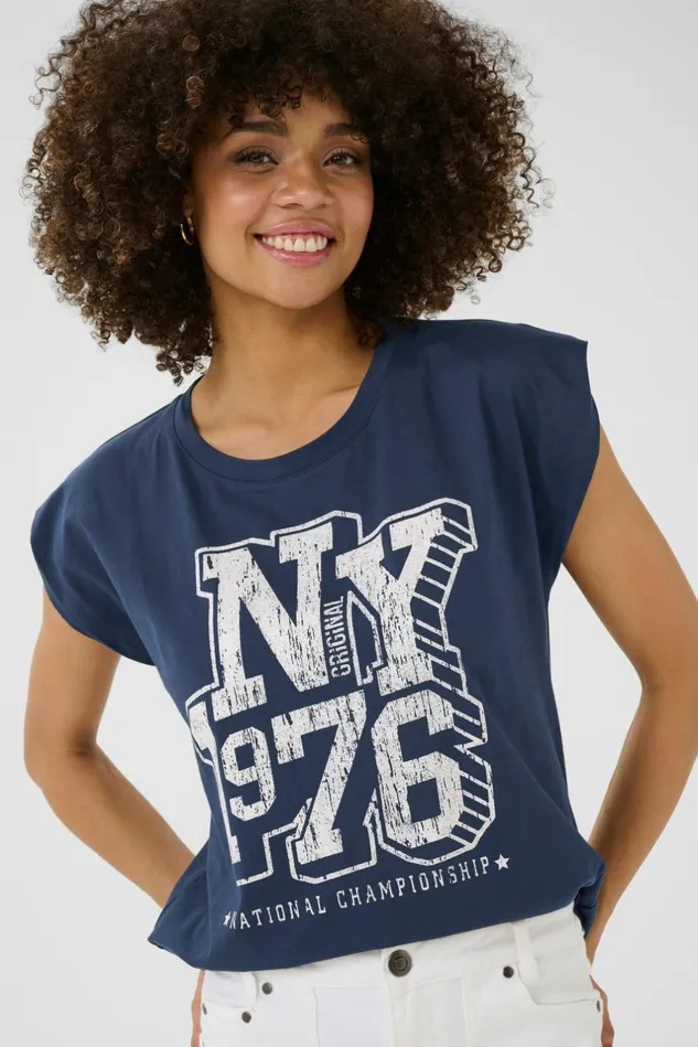 Tops and TShirts Women CULTURE CUroxy Tshirt Bluewhite