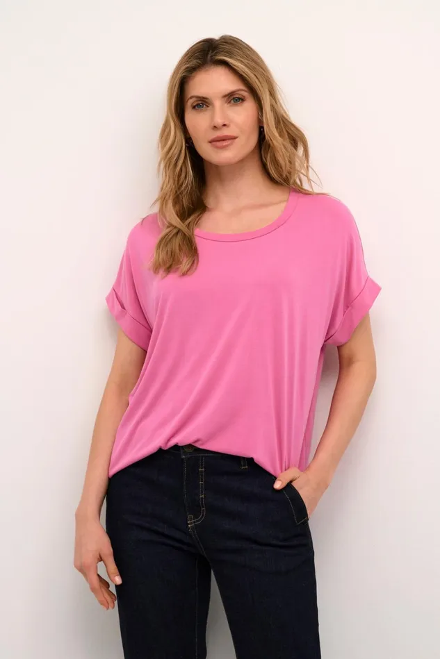 Tops and TShirts Women CULTURE Kajsa Tshirt Phlox Pink