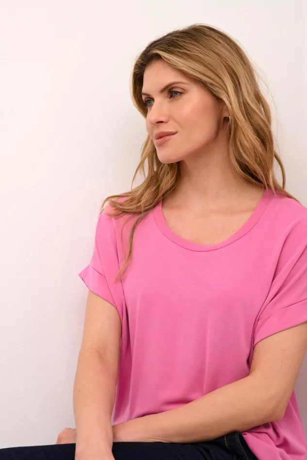Tops and TShirts Women CULTURE Kajsa Tshirt Phlox Pink