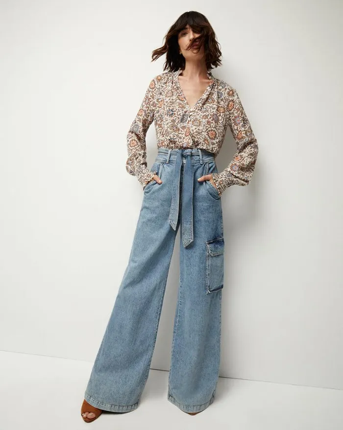 Tops and Tees Shop Veronica Beard Alexandria Floral Top Ecru Multi