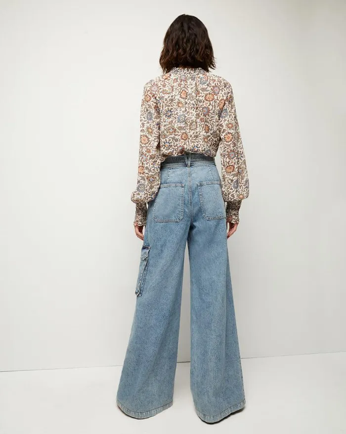 Tops and Tees Shop Veronica Beard Alexandria Floral Top Ecru Multi
