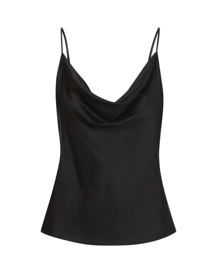 Tops and Tees Shop Veronica Beard Sola CowlNeck Silk Top Black