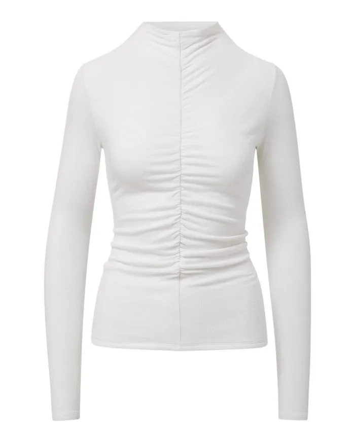 Tops and Tees Shop Veronica Beard Theresa Ruched Turtleneck Black