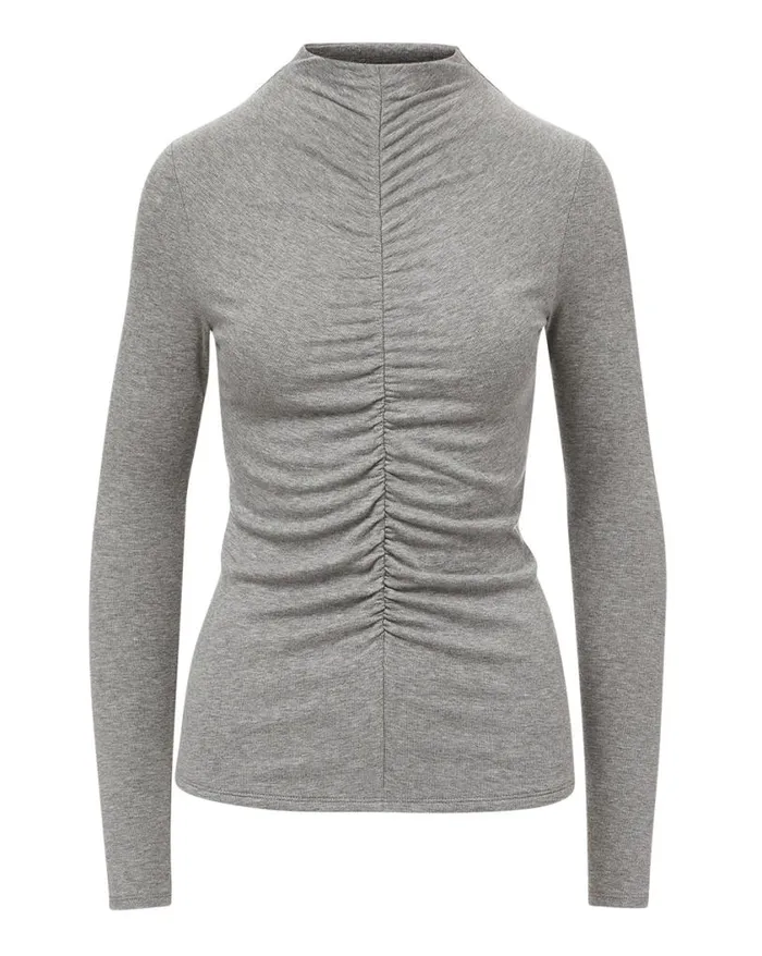 Tops and Tees Shop Veronica Beard Theresa Ruched Turtleneck Black