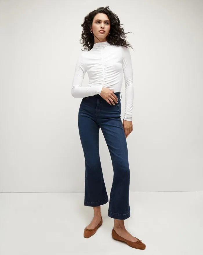Tops and Tees Shop Veronica Beard Theresa Ruched Turtleneck Black
