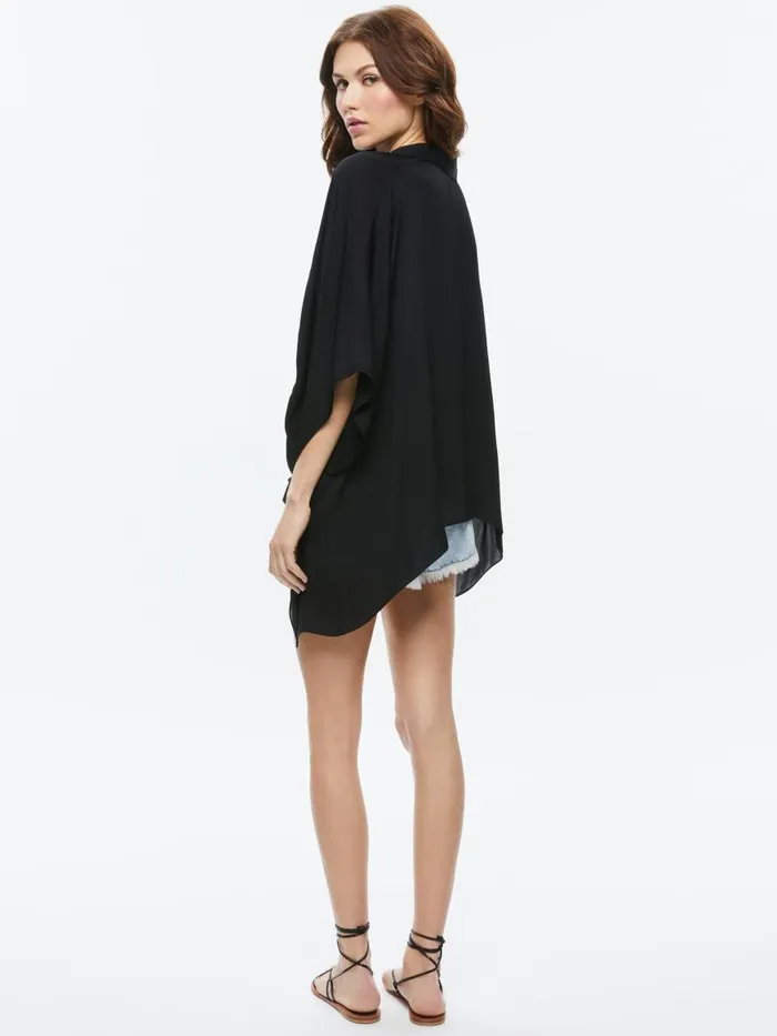 Tops Women Alice Olivia DEANNE BUTTON DOWN BLOUSE Black