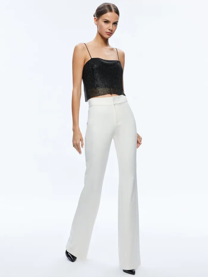 Tops Women Alice Olivia GRAZI EMBELLISHED SPAGHETTI STRAP TOP Black