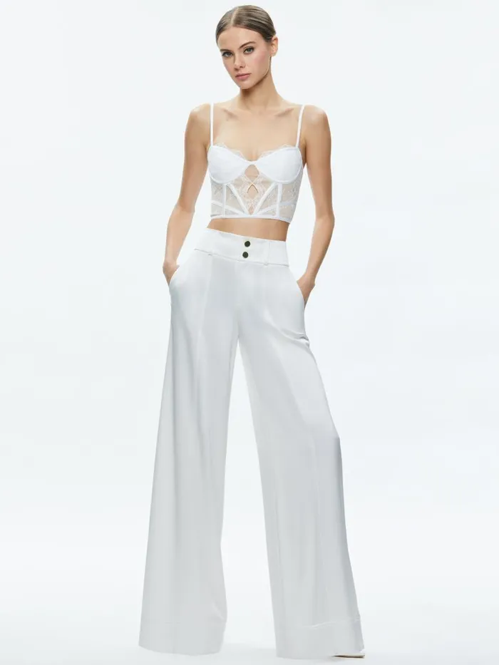 Tops Women Alice Olivia IZZY LACE BUSTIER TOP Off White