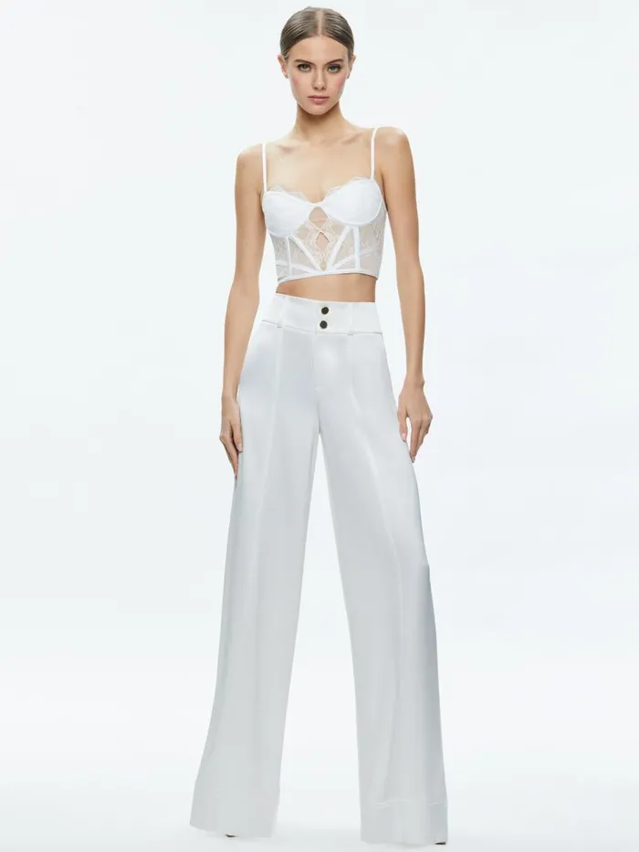 Tops Women Alice Olivia IZZY LACE BUSTIER TOP Off White