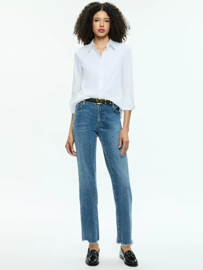 Tops Women Alice Olivia PERFECT BUTTON DOWN Off White