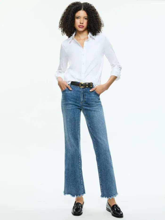 Tops Women Alice Olivia PERFECT BUTTON DOWN Off White