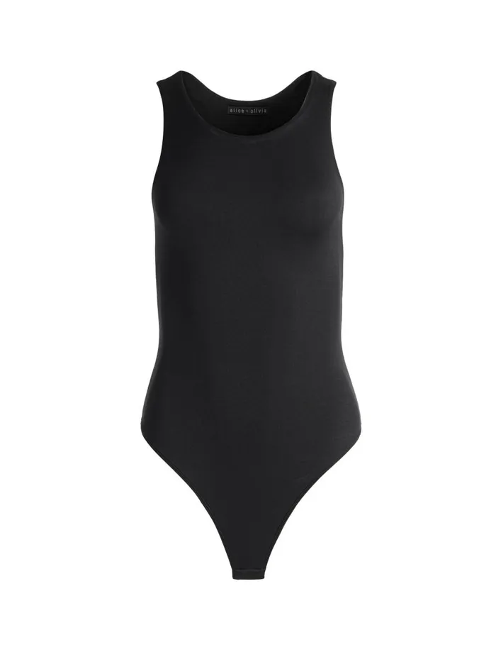Tops Women Alice Olivia ROTHY SLEEVELESS SCULPT BODYSUIT Black