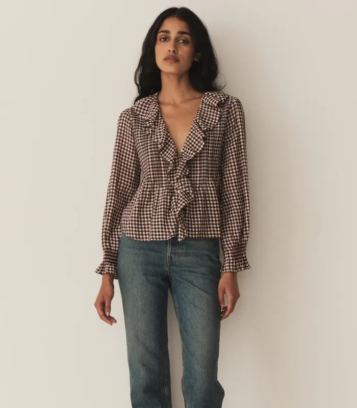 Tops Women DEN Hardy Top Delphine Plaid Tops Women DEN Hardy Top Delphine Plaid