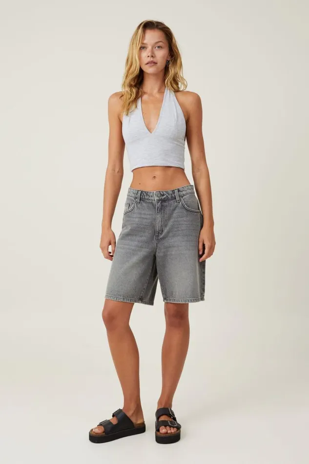 Tory V Neck Halter Top Grey Marle Women Cotton On Tops