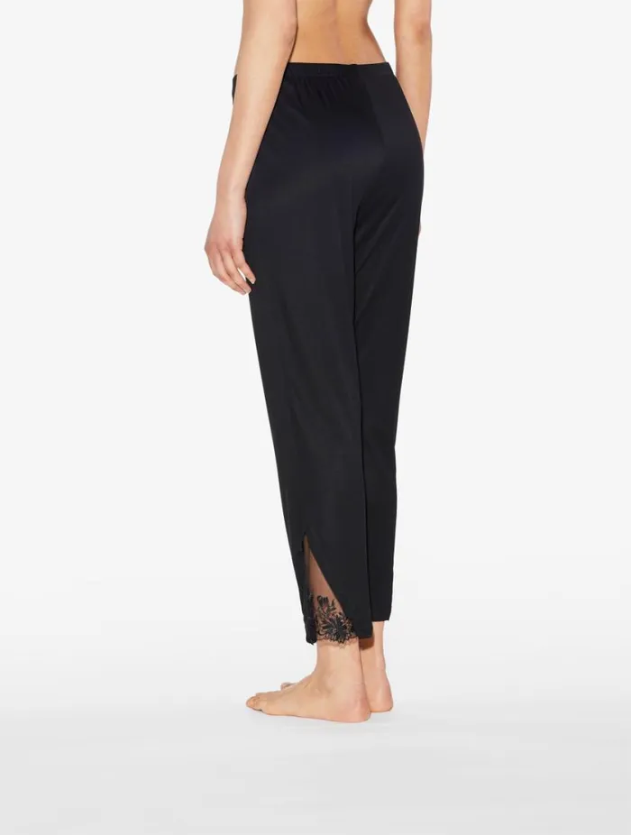 Trousers In Black Modal With Embroidered Tulle Sleepwear La Perla Pajamas
