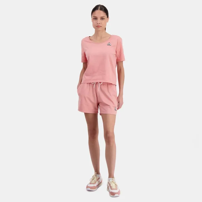 Trousers Joggers And Shorts Women Le Coq Sportif Essentiels Short Femme Rosette