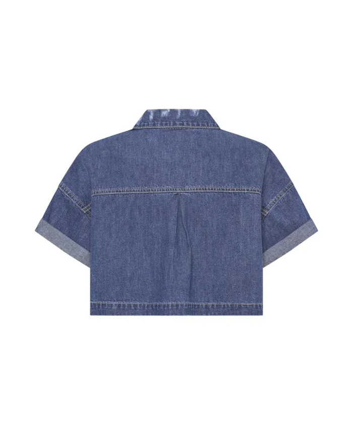 TRUE BLUE CROPPED WESTERN SHIRT Women One Teaspoon Denim Tops TRUE BLUE CROPPED WESTERN SHIRT Women One Teaspoon Denim Tops