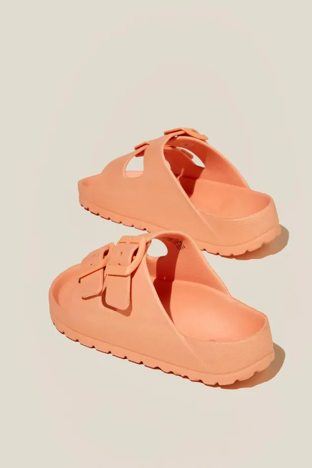 Twin Strap Slide Tropical Orange GirlsBoys Cotton On Flats and Sandals Twin Strap Slide Tropical Orange GirlsBoys Cotton On Flats and Sandals