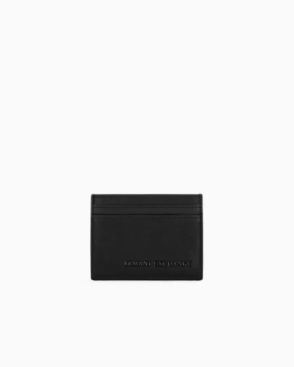 Twotone Card Holder With Logo Black Men Armani Wallets And Small Leather Goods Twotone Card Holder With Logo Black Men Armani Wallets And Small Leather Goods