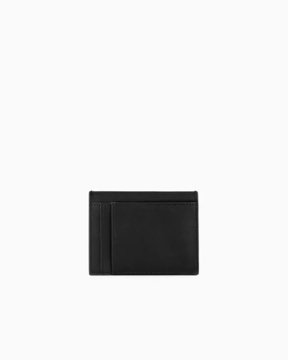 Twotone Card Holder With Logo Black Men Armani Wallets And Small Leather Goods Twotone Card Holder With Logo Black Men Armani Wallets And Small Leather Goods