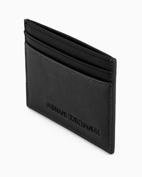 Twotone Card Holder With Logo Black Men Armani Wallets And Small Leather Goods Twotone Card Holder With Logo Black Men Armani Wallets And Small Leather Goods