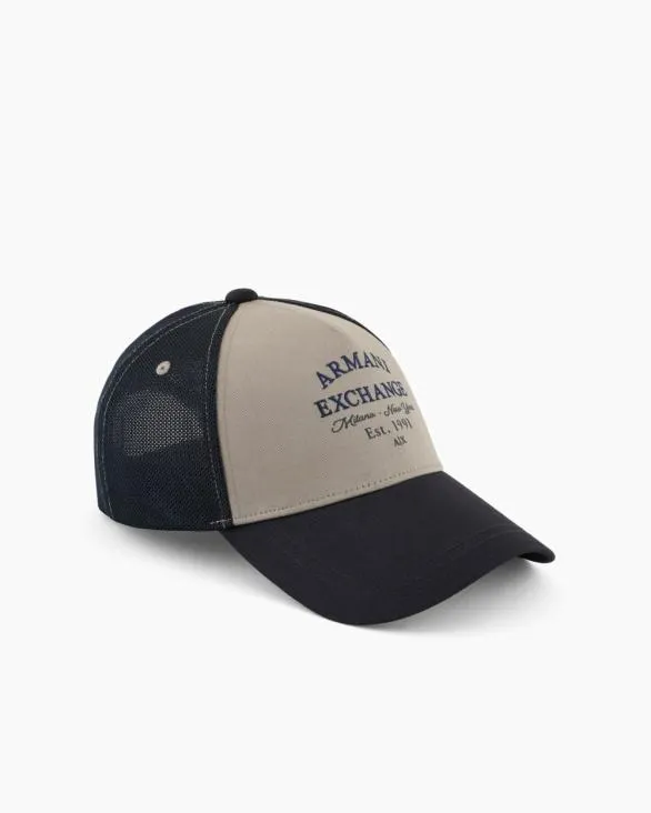 Twotone Visor Hat Beige Men Armani Hats And Gloves