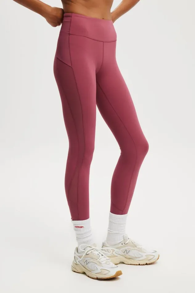 Ultra Luxe Mesh Panel 78 Tight Dry Rose Mesh Women Cotton On Pants