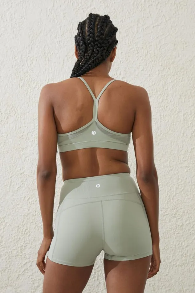Ultra Luxe Mesh Strappy Crop Green Cloud Women Cotton On Tops